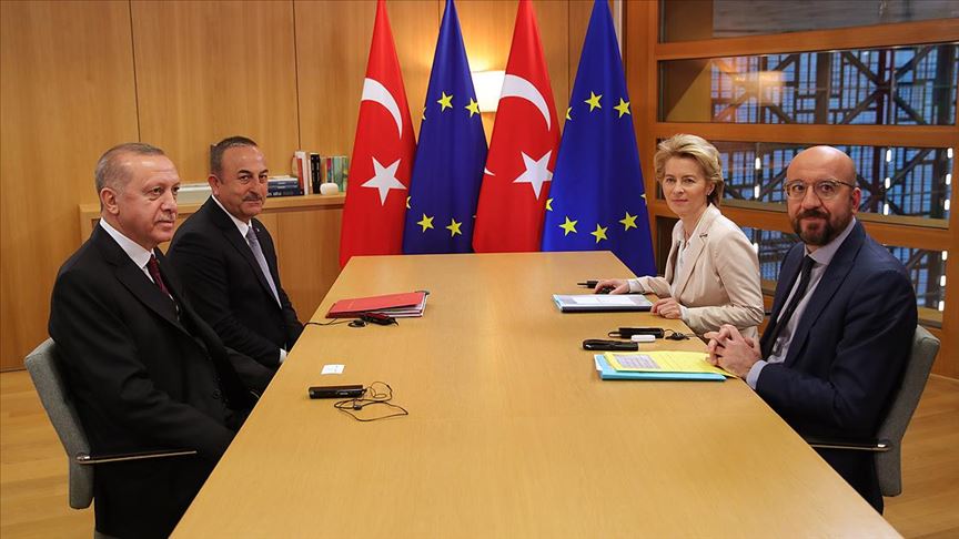 Cumhurbaşkanı Erdoğan, AB Konseyi Başkanı Michel ve AB Komisyonu Başkanı Von der Leyen ile görüştü