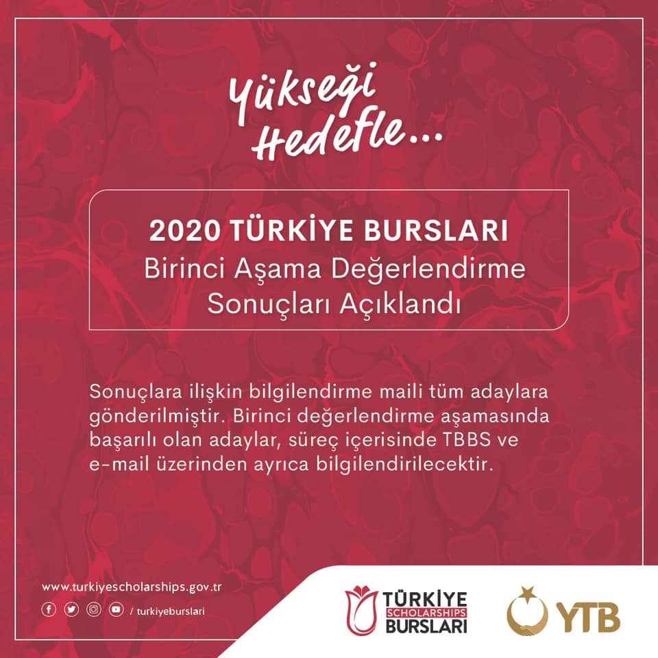 Türkiye Bursları başvurularının ilk değerlendirme sonuçları açıklandı