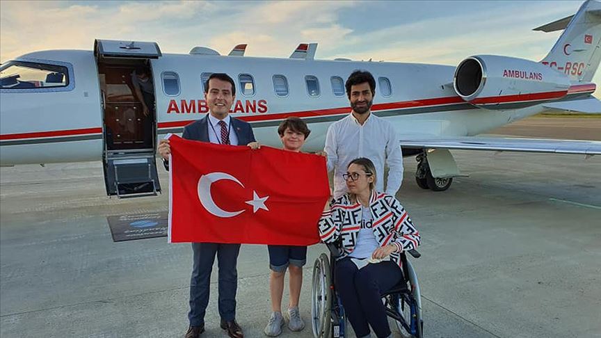 Norveç’te beyninde tümör bulunan Türk vatandaşı ambulans uçakla Türkiye’ye nakledildi