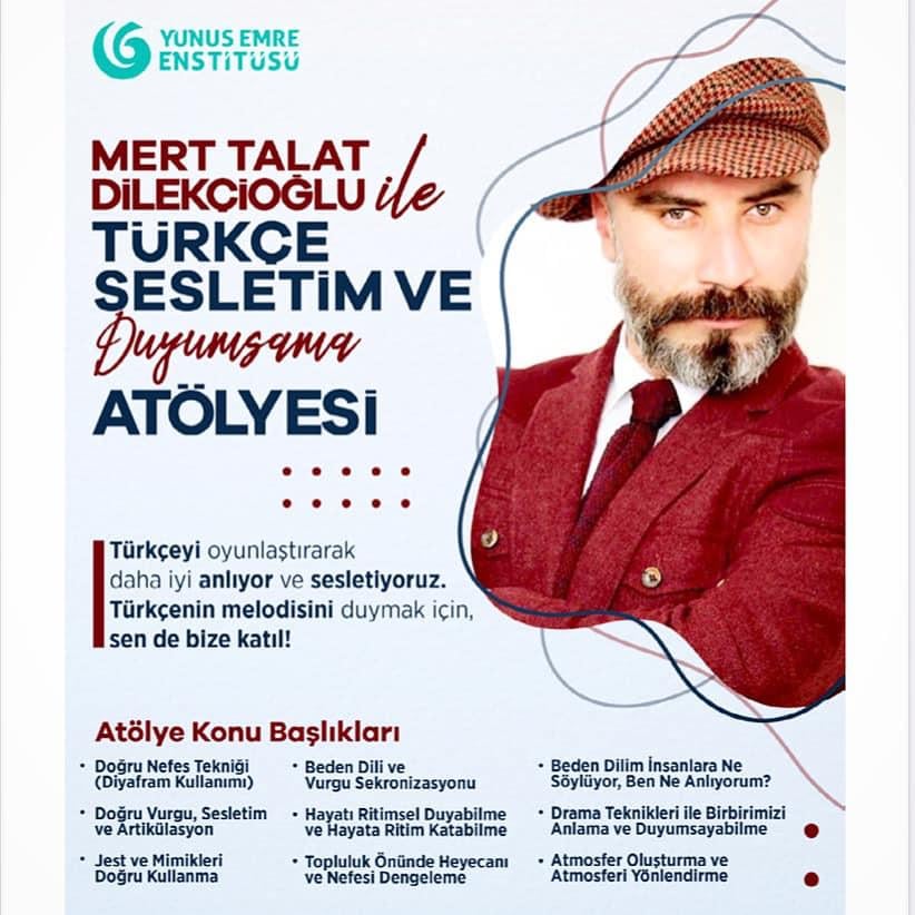 Üsküp’te “Mert Talat ile Türkçe Sesletim ve Duyumsama Atölyesi” programı düzenlenecek
