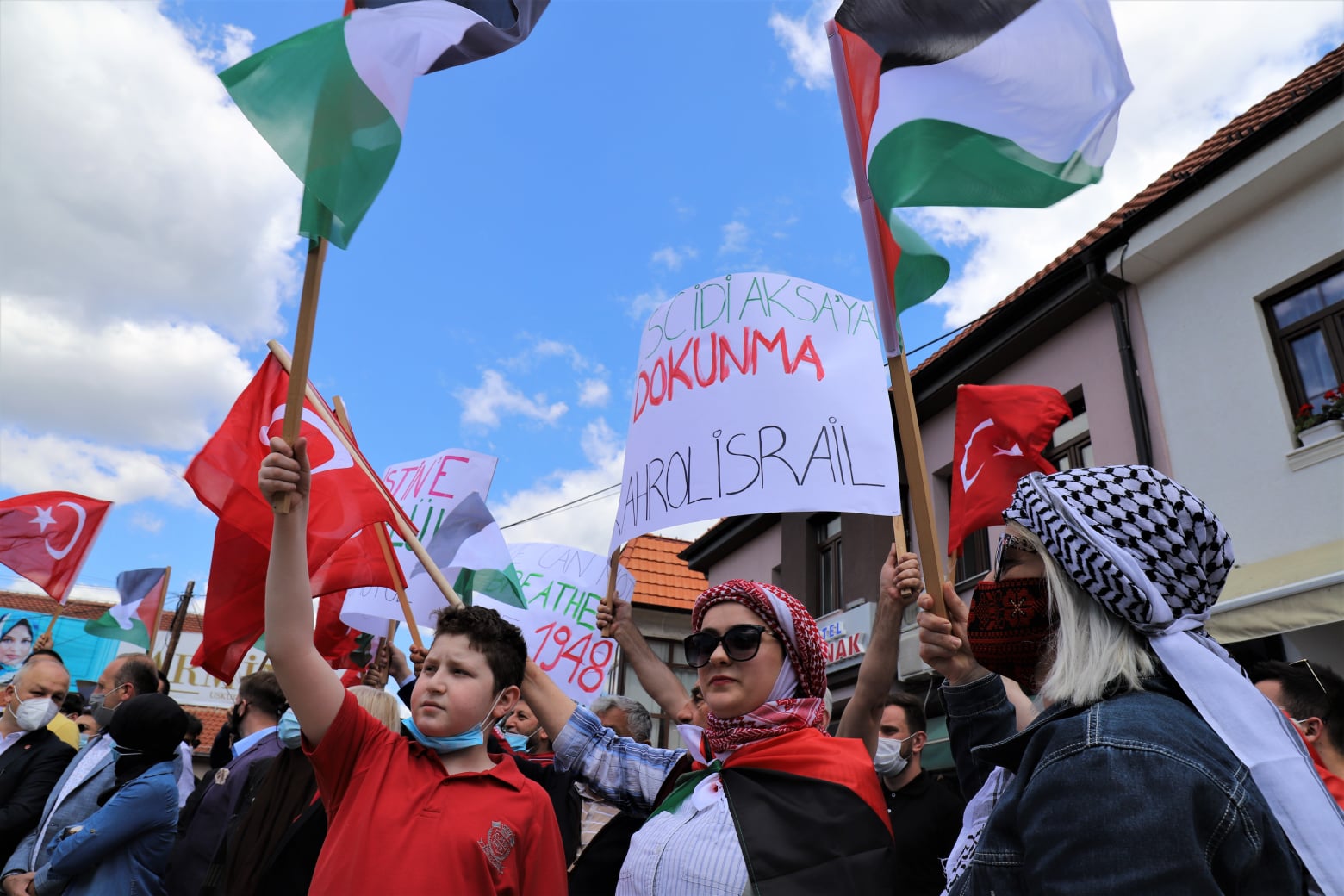 Üsküp’te sloganlar Filistin için atıldı