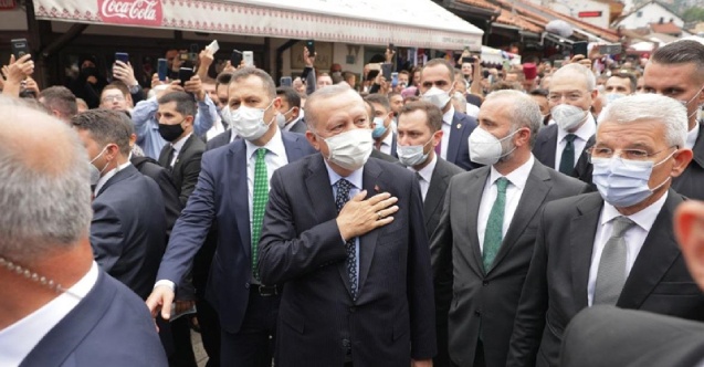Erdoğan, Başçarşı’da tezahüratlarla karşılandı