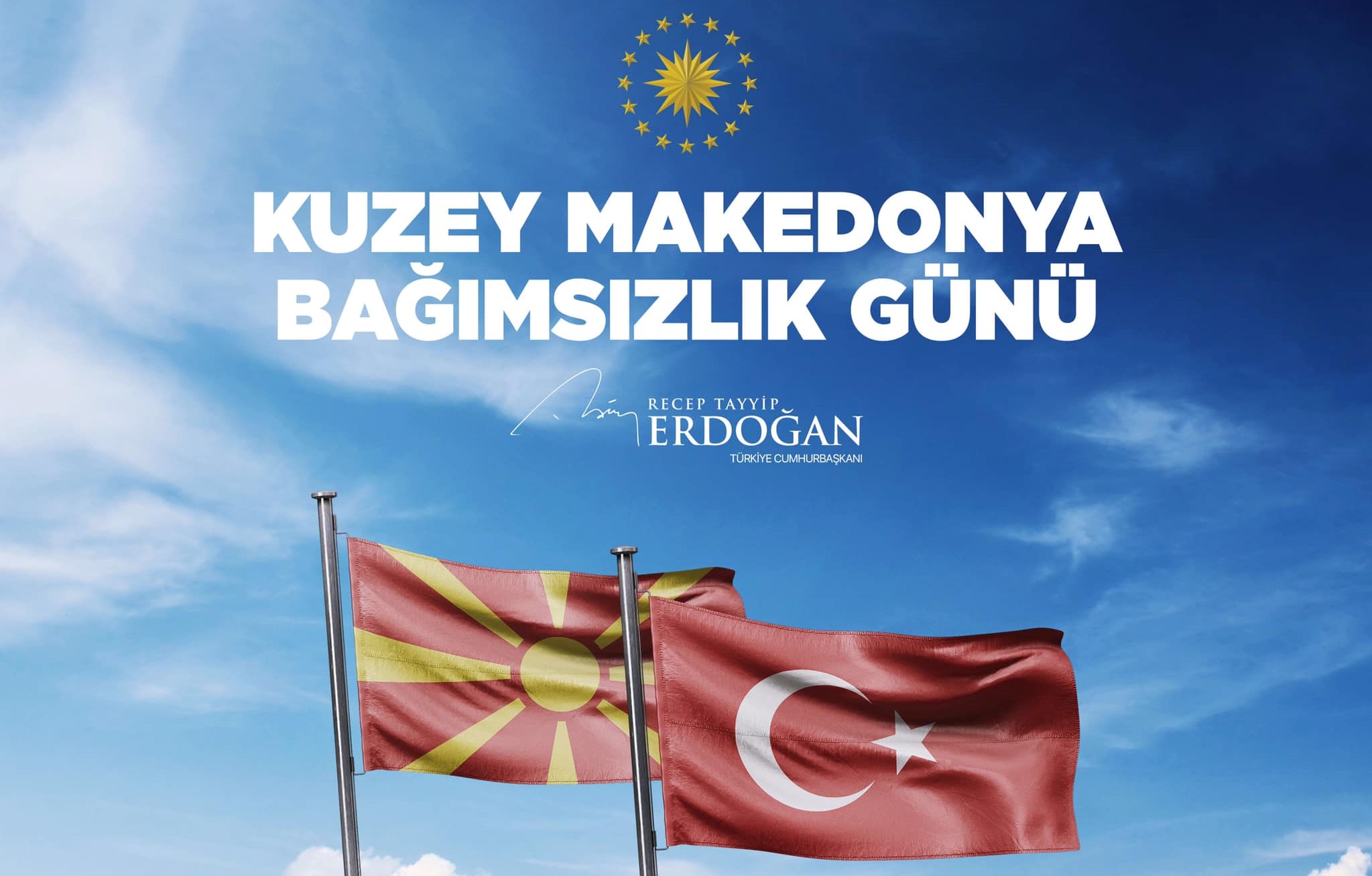 Cumhurbaşkanı Erdoğan, K. Makedonya’nın bağımsızlık yıl dönümünü kutladı