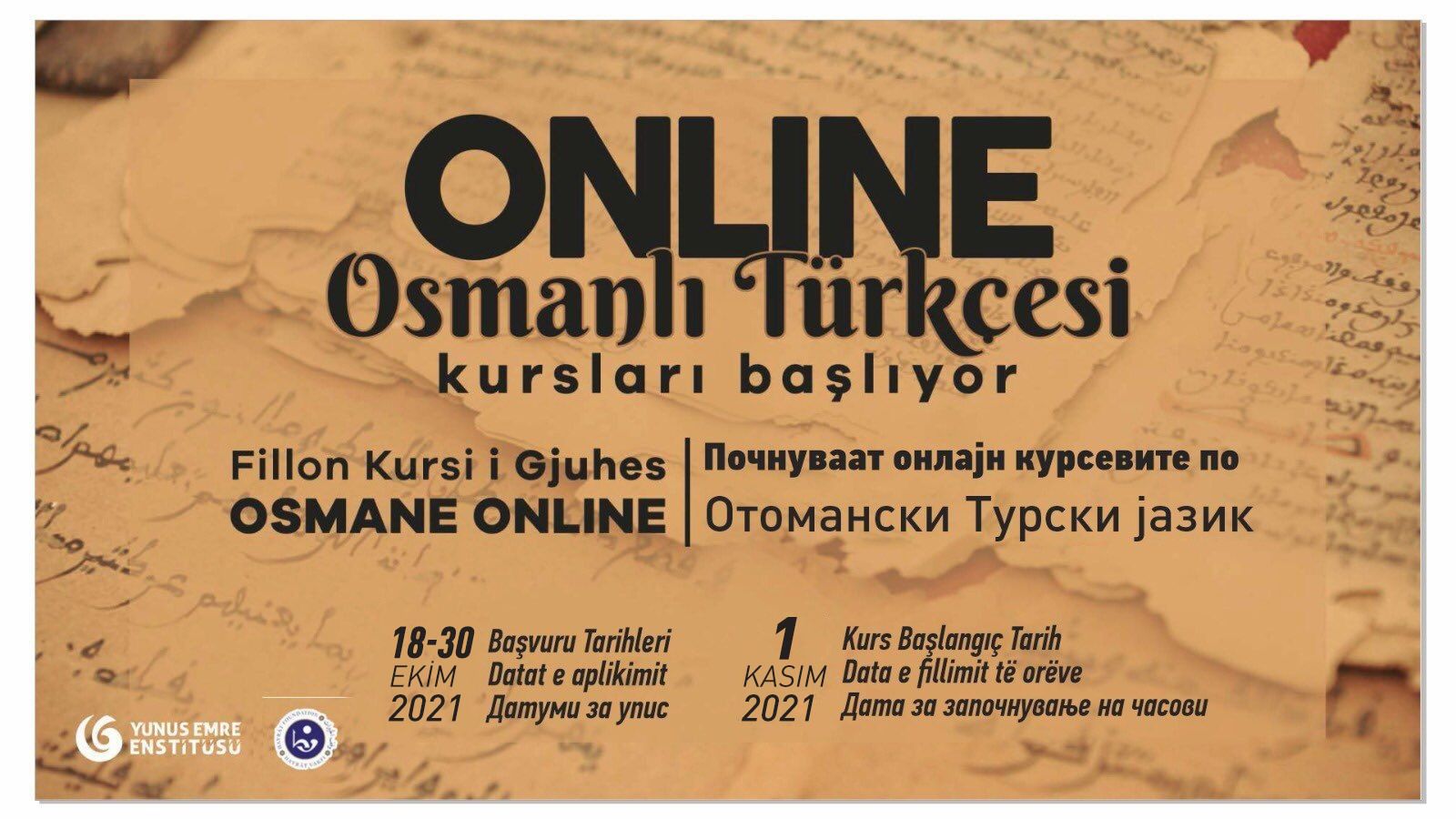 5. Dönem Uluslararası Osmanlı Türkçesi kursları başvuruları başladı
