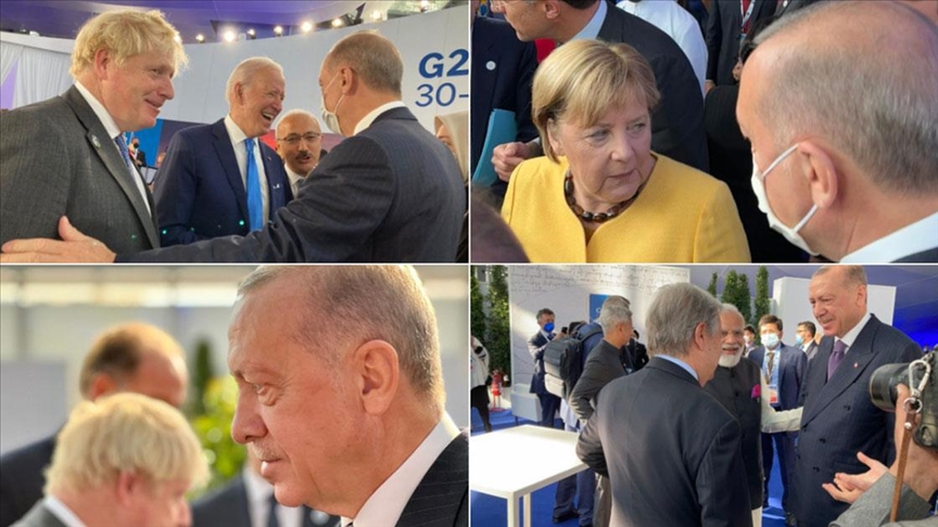 Cumhurbaşkanı Erdoğan, G20 Zirvesi’nde dünya liderleriyle sohbet etti