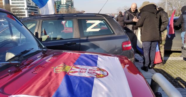 Sırbistan’ın başkenti Belgrad’da Rusya’ya destek konvoyu