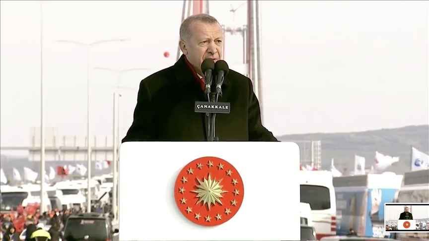 Cumhurbaşkanı Erdoğan: 1915 Çanakkale Köprüsü her bir teknik özelliğiyle de farklı anlamlar taşıyor