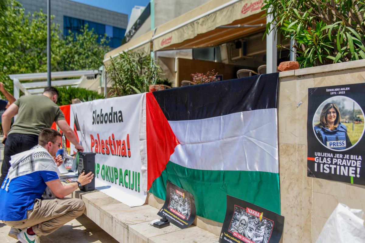 Karadağ’da Filistin’e destek gösterisi düzenlendi