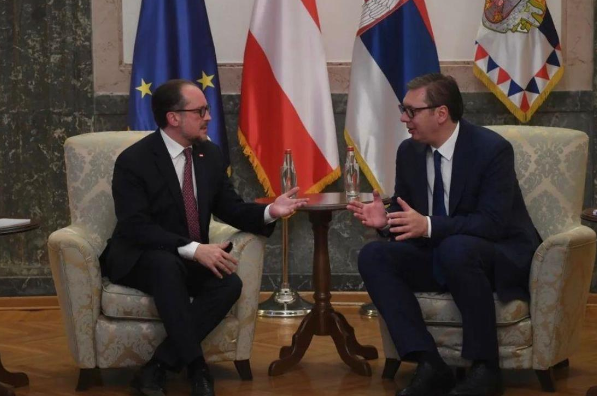 Sırbistan Cumhubaşkanı Vucic, Avusturya Dışişleri Bakanı Schallenberg’i kabul etti