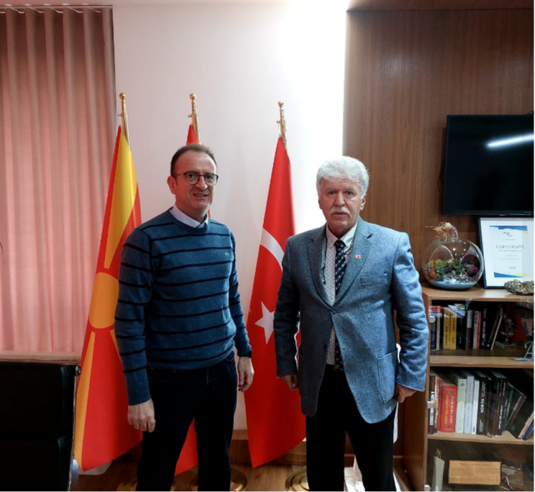 TMBH Genel Başkanı Saraç, Gostivar Belediye Başkanı Taravari ile görüştü