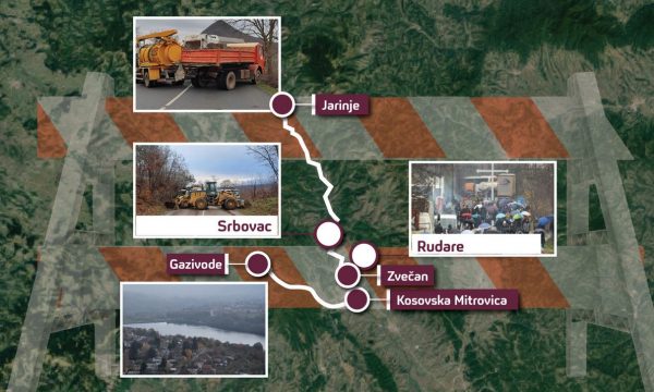 Sırp medyası 5 barikatın kurulduğu haritayi yayınladı￼