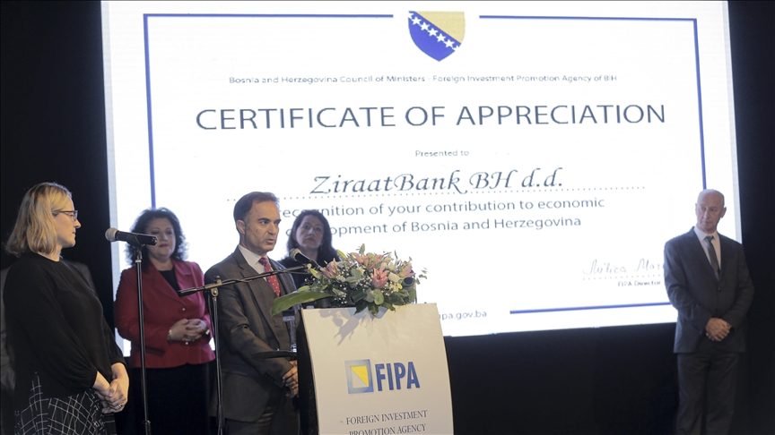 “Bosna Hersek’in En Başarılı Yabancı Yatırımı” ödülü Ziraat Bankasına verildi