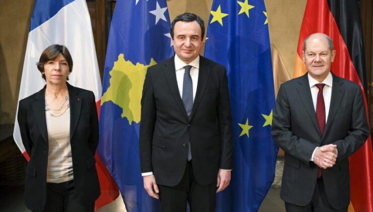 Kurti, Almanya Başbakanı Scholz ve Fransa Dışişleri Bakanı Collona ile görüştü