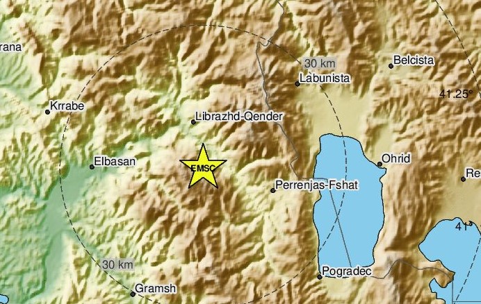 Arnavutluk’ta 3.9 büyüklüğünde deprem meydana geldi