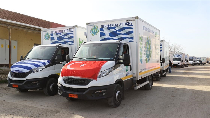 Yunanistan’ın deprem bölgesine gönderdiği 250 ton yardım malzemesi Edirne’ye ulaştı