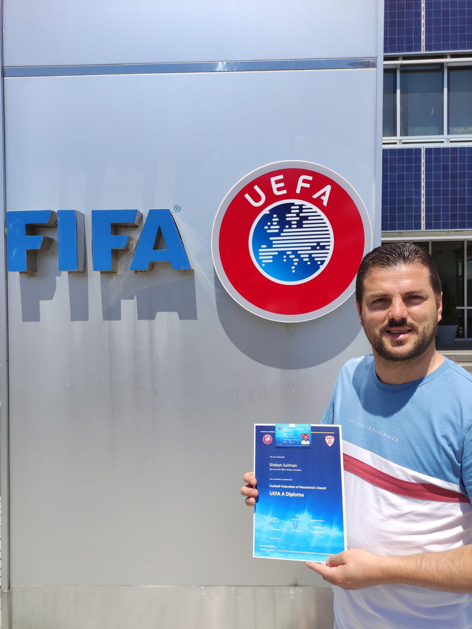 Üsküplü eski Türk futbolcu Şaban Süleyman, UEFA A Lisansını aldı