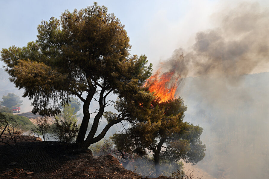 Yunanistan’da orman yangınlarına müdahale sürüyor