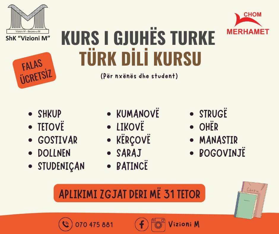 Vizion-M ve Merhamet Derneği’nin düzenlediği ücretsiz Türkçe kursları başvuruları başladı