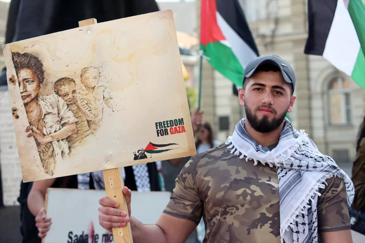 Sırbistan’da Filistin’e destek gösterisi düzenlendi