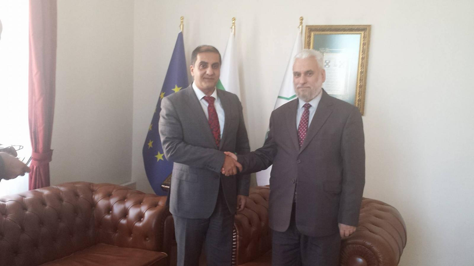 Bulgaristan Başmüftüsü Dr. Hacı, Filistin Büyükelçiliği Maslahatgüzarı Zainaldin ile görüştü