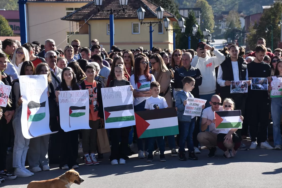 Bosna Hersek’in Gorazde kentinde Filistin’e destek gösterisi düzenlendi