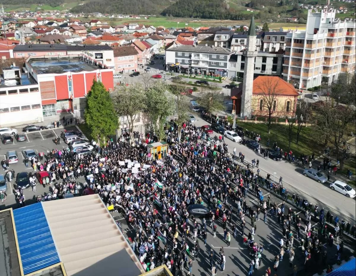 Bosna Hersek’te Filistin’e destek gösterisi yapıldı