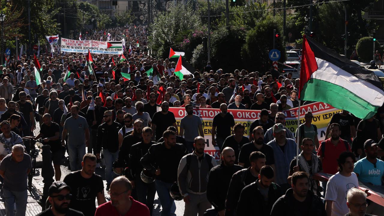 Yunanistan’da Filistin’e destek gösterisi düzenlendi