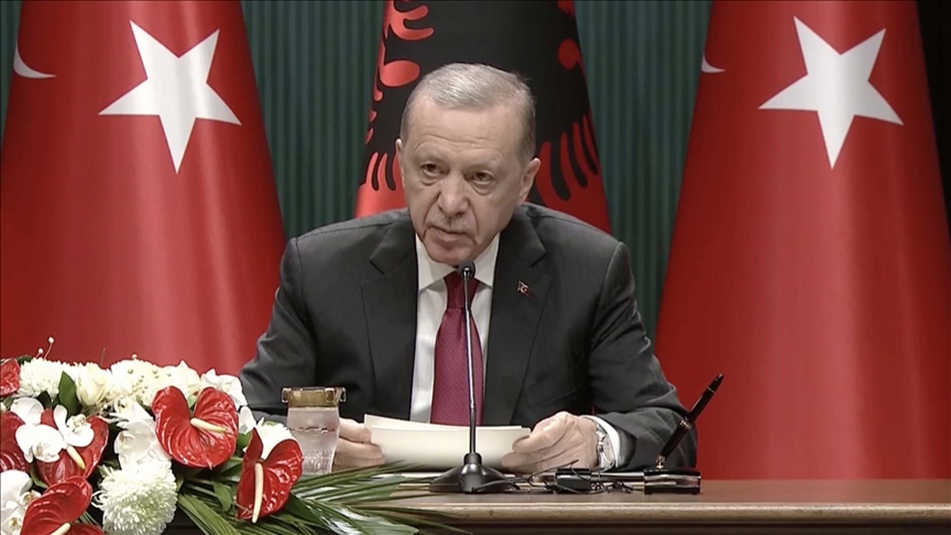 Cumhurbaşkanı Erdoğan: Arnavutluk’un mazlum Filistin halkıyla dayanışması çok önemli