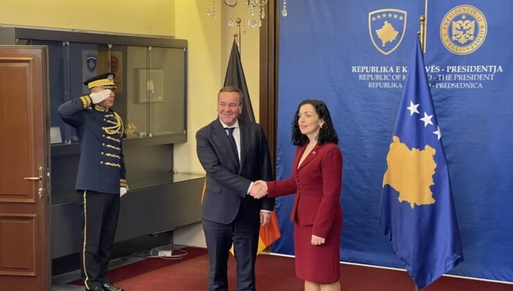 Kosova Cumhurbaşkanı Osmani, Almanya Savunma Bakanı Pistorius’u kabul etti