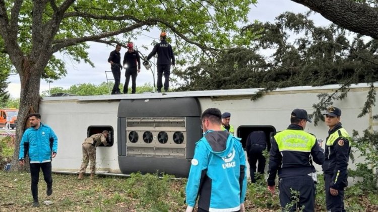 İstanbul’dan Bulgaristan’a giden yolcu otobüsü Kırklareli’nde kaza yaptı