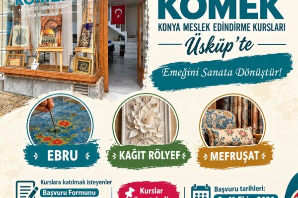 KOMEK, Üsküp’te üç ücretsiz kurs açıyor